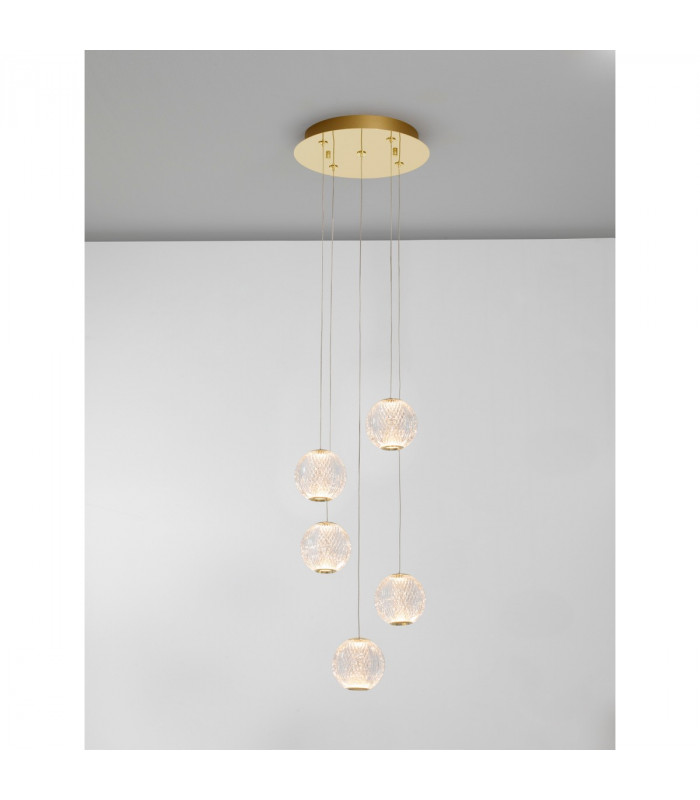 Brillante Integrated LED Pendant Ceiling Light Gold Aluminium LED 21W 1200Lm 3200K-4