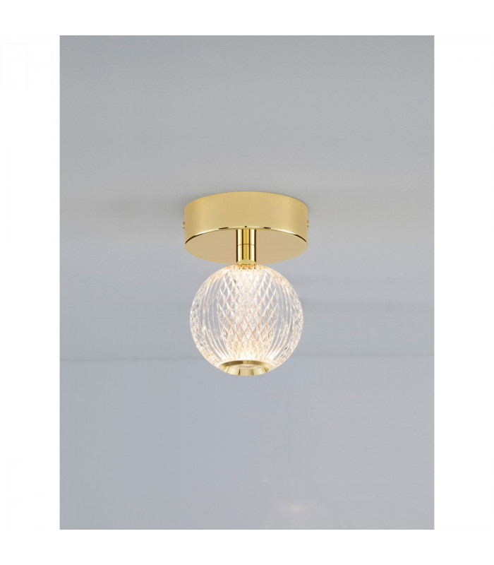 Brillante Integrated LED Semi Flush Light Gold Aluminium LED 4W 246Lm 3200K-4