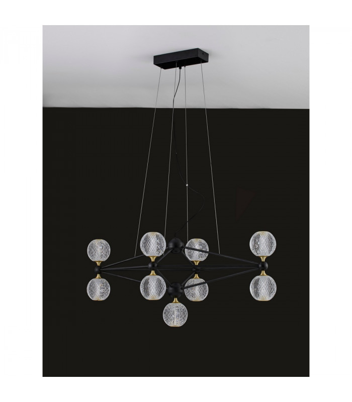 Belinda Integrated LED Pendant Ceiling Light Black Aluminium LED 41W 230V 2238.28Lm 3200K-4