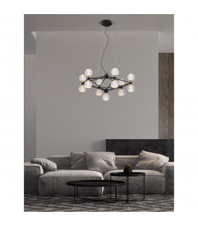Belinda Integrated LED Pendant Ceiling Light Black Aluminium LED 52W 230V 2983.57Lm 3200K-2