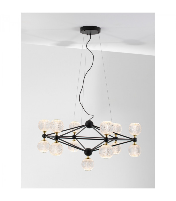 Belinda Integrated LED Pendant Ceiling Light Black Aluminium LED 52W 230V 2983.57Lm 3200K-4