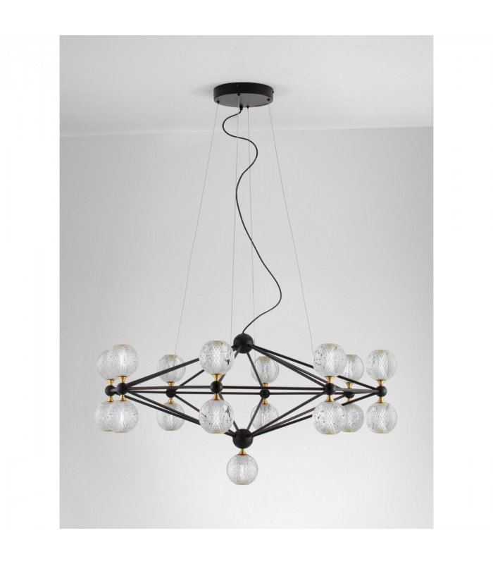 Belinda Integrated LED Pendant Ceiling Light Black Aluminium LED 78W 230V 4491 Lm 3200K-3