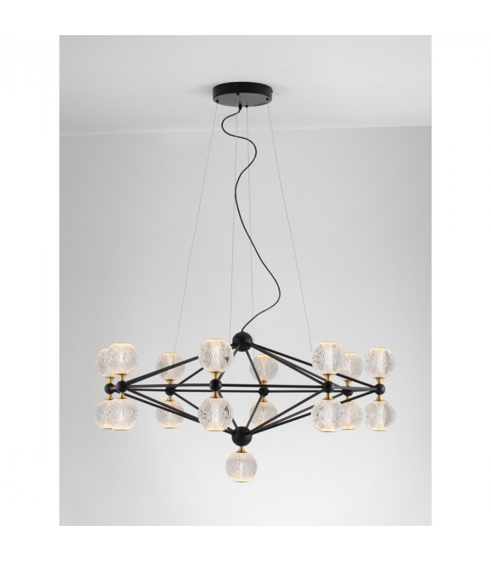 Belinda Integrated LED Pendant Ceiling Light Black Aluminium LED 78W 230V 4491 Lm 3200K-4