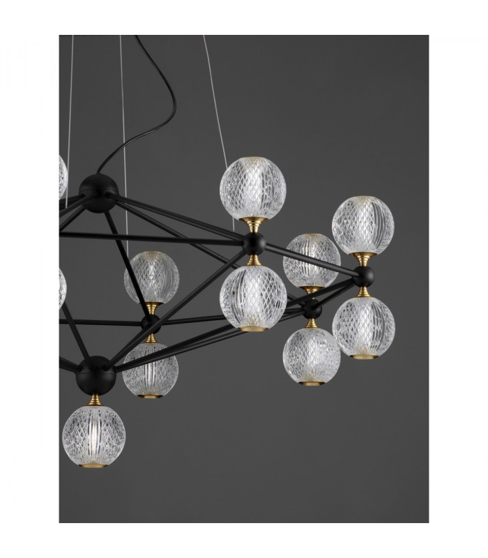 Belinda Integrated LED Pendant Ceiling Light Black Aluminium LED 78W 230V 4491 Lm 3200K-5
