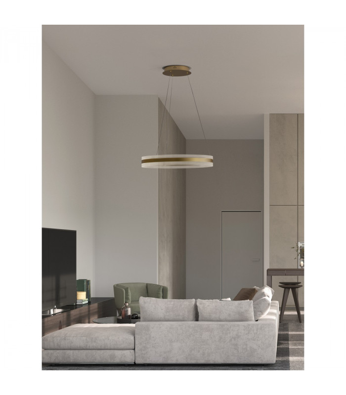 Agos Integrated LED Pendant Ceiling Light Gold Aluminium LED 75W 2947Lm 3000K-2