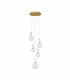 Hook Integrated LED Pendant Ceiling Light Satin Gold Metal Opal White Glass LED 37W 3147Lm 3000K-1