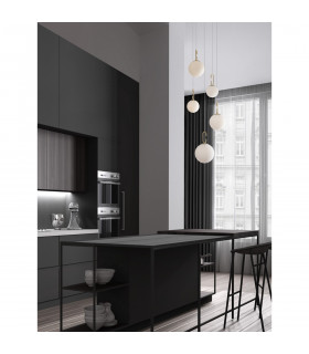 Hook Integrated LED Pendant Ceiling Light Satin Gold Metal Opal White Glass LED 37W 3147Lm 3000K-2