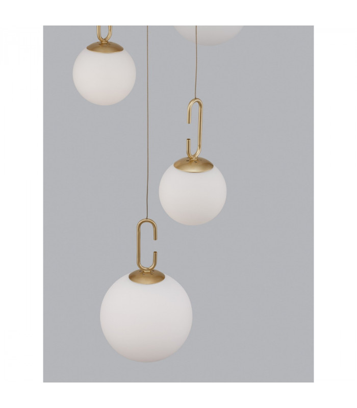 Hook Integrated LED Pendant Ceiling Light Satin Gold Metal Opal White Glass LED 37W 3147Lm 3000K-7