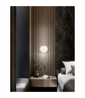 Hook Integrated LED Pendant Ceiling Light Satin Gold Metal Opal White Glass LED 10.6W 1066Lm 3000K-2