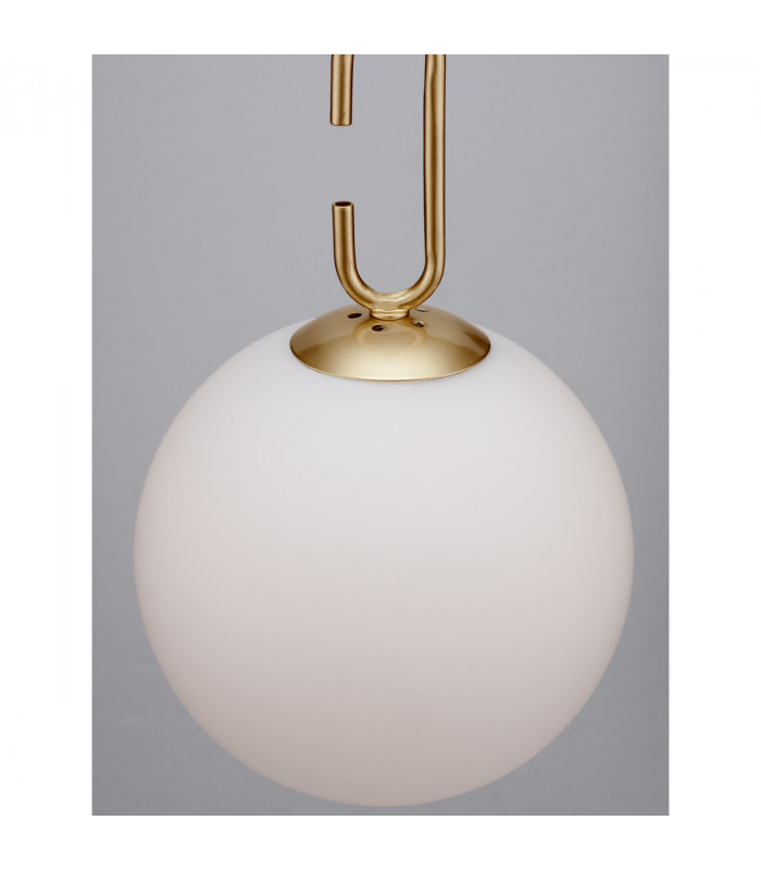 Hook Integrated LED Pendant Ceiling Light Satin Gold Metal Opal White Glass LED 10.6W 1066Lm 3000K-7