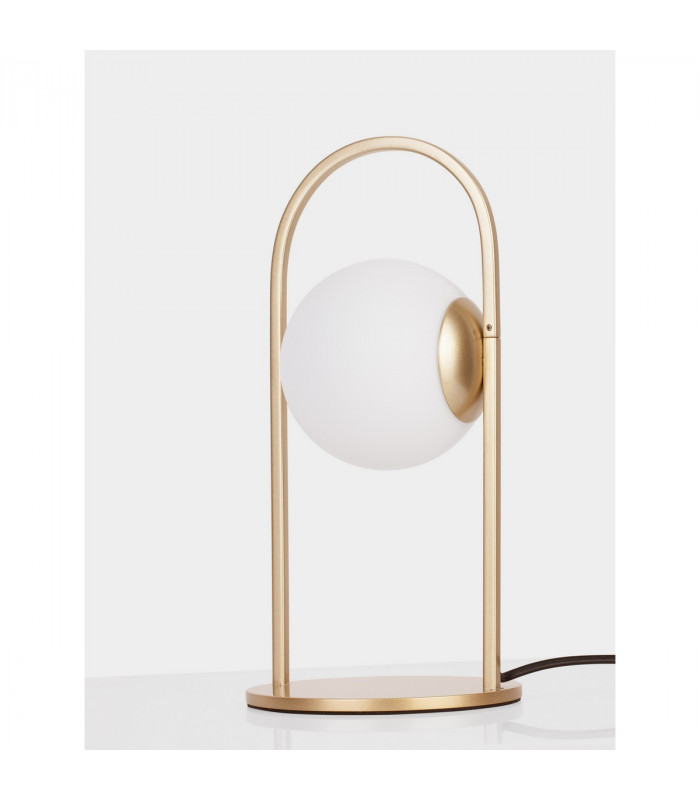 Hook Integrated LED Table Lamp Satin Gold Metal Opal White Glass LED 4.8W 464.4Lm 3000K-3
