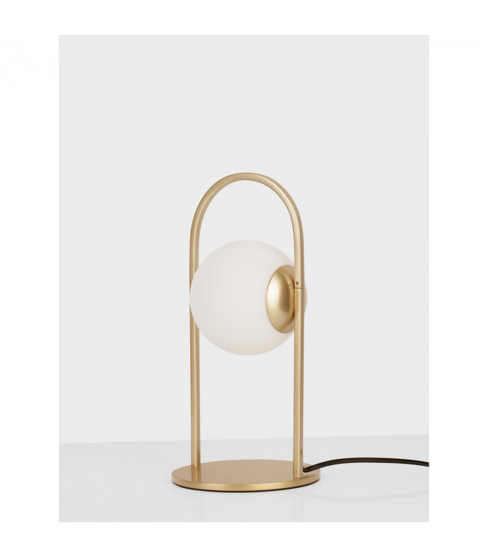 Hook Integrated LED Table Lamp Satin Gold Metal Opal White Glass LED 4.8W 464.4Lm 3000K-5
