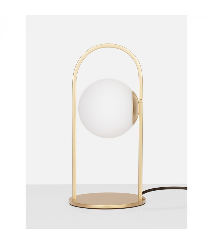 Hook Integrated LED Table Lamp Satin Gold Metal Opal White Glass LED 4.8W 464.4Lm 3000K-6