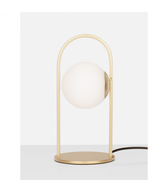 Hook Integrated LED Table Lamp Satin Gold Metal Opal White Glass LED 4.8W 464.4Lm 3000K-7