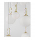 Hook Integrated LED Pendant Ceiling Light Satin Gold Metal Opal White Glass LED 52W 4815Lm 3000K-3