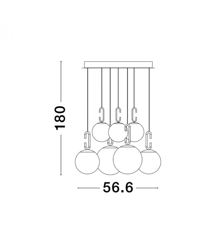 Hook Integrated LED Pendant Ceiling Light Satin Gold Metal Opal White Glass LED 52W 4815Lm 3000K-4