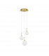 Hook Integrated LED Pendant Ceiling Light Satin Gold Metal Opal White Glass LED 25.8W 2521Lm 3000K-1