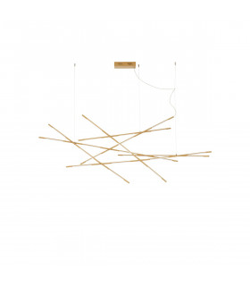 Raccio Integrated LED Pendant Ceiling Light Brass Gold Metal LED 109W 6868Lm 3000K-1