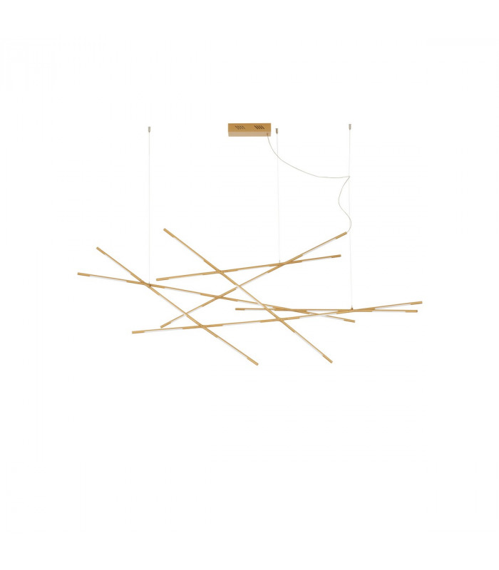 Raccio Integrated LED Pendant Ceiling Light Brass Gold Metal LED 109W 6868Lm 3000K-1