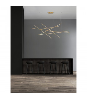 Raccio Integrated LED Pendant Ceiling Light Brass Gold Metal LED 109W 6868Lm 3000K-2