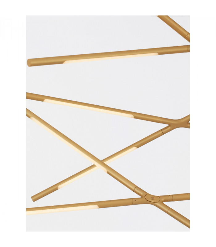 Raccio Integrated LED Pendant Ceiling Light Brass Gold Metal LED 109W 6868Lm 3000K-5