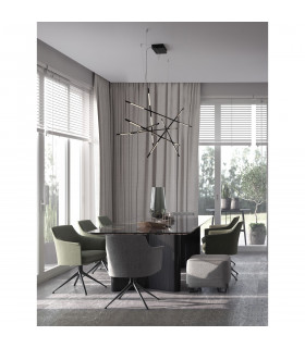 Raccio Integrated LED Pendant Ceiling Light Black Metal LED 109W 6868Lm 3000K-2