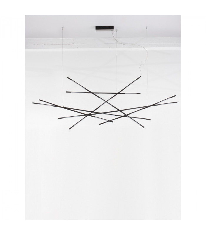 Raccio Integrated LED Pendant Ceiling Light Black Metal LED 109W 6868Lm 3000K-3