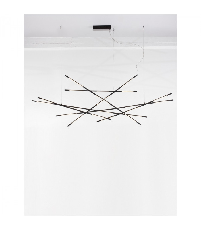 Raccio Integrated LED Pendant Ceiling Light Black Metal LED 109W 6868Lm 3000K-4