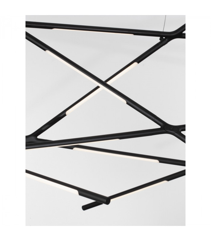 Raccio Integrated LED Pendant Ceiling Light Black Metal LED 109W 6868Lm 3000K-5