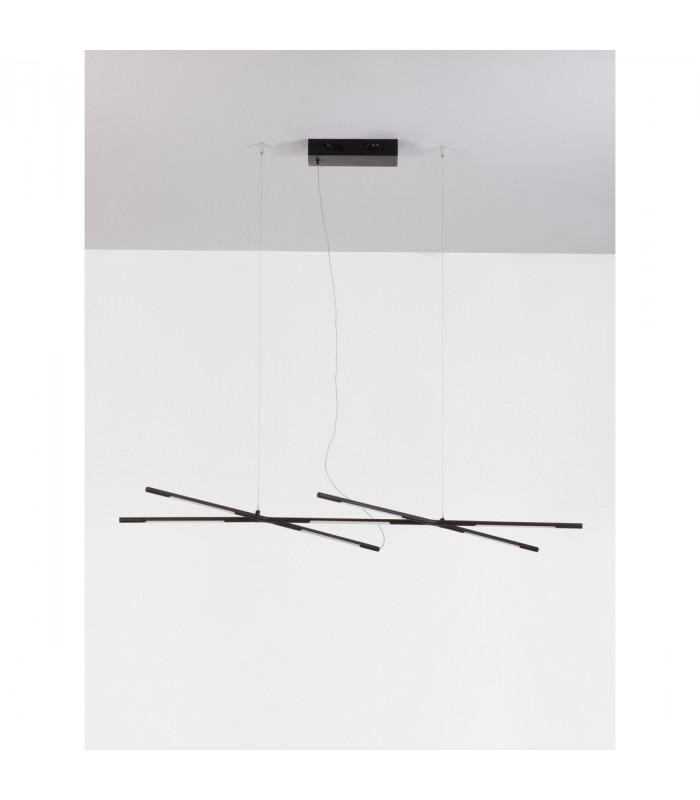 Raccio Integrated LED Pendant Ceiling Light Black Metal LED 27W 1491Lm 3000K-3