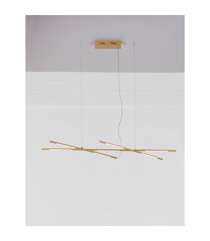 Raccio Integrated LED Pendant Ceiling Light Brass Gold Metal LED 27W 1491Lm 3000K-2