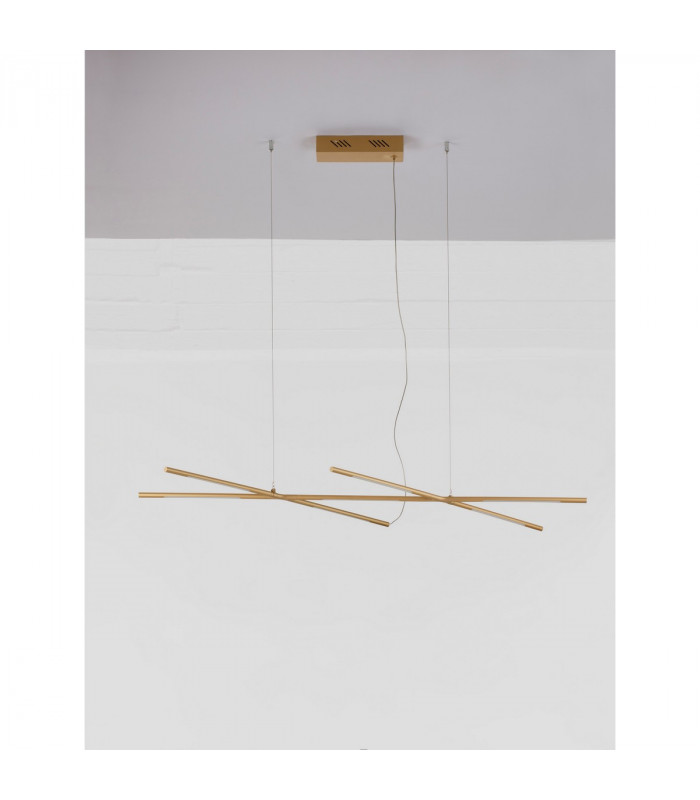 Raccio Integrated LED Pendant Ceiling Light Brass Gold Metal LED 27W 1491Lm 3000K-3