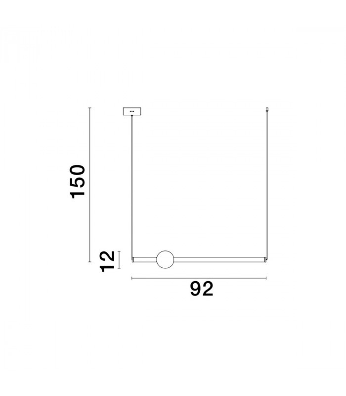 Neutron 92cm Bar Pendant Ceiling Light Gold Aluminium LED 10W 692Lm 3000K-4