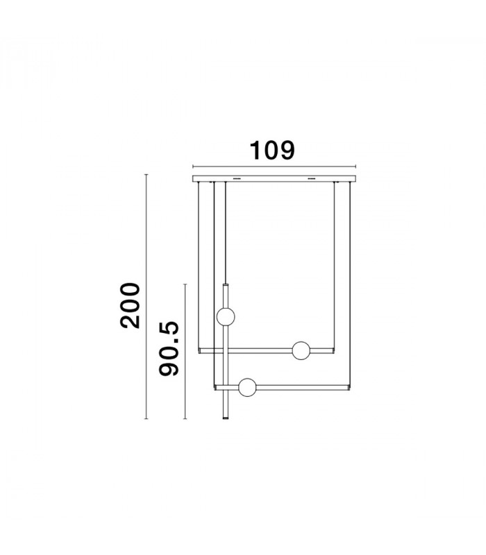 Neutron 120cm Bar Pendant Ceiling Light Gold Aluminium LED 10W 692Lm 3000K-4