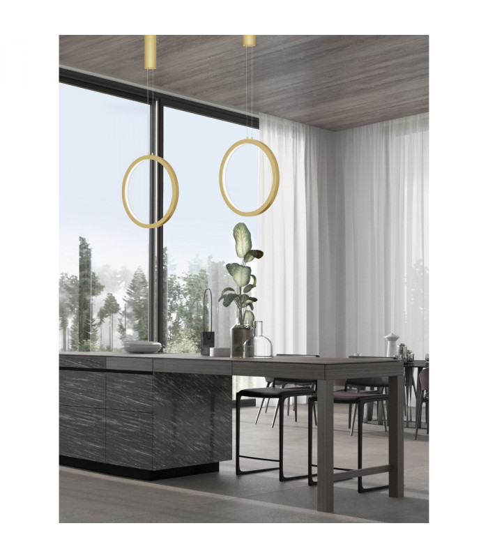 Change Integrated LED Pendant Ceiling Light Gold Aluminium LED 25W 741Lm 3000K-2