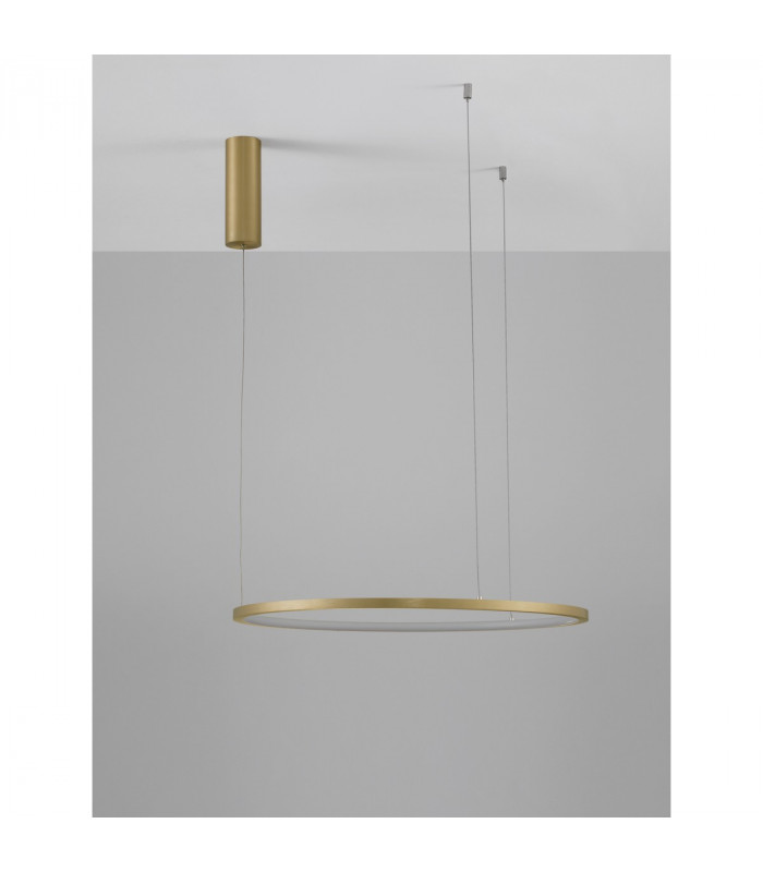 Tarquin Integrated LED Pendant Ceiling Light Brushed Gold Aluminium LED 36W 1980Lm 3000K-4