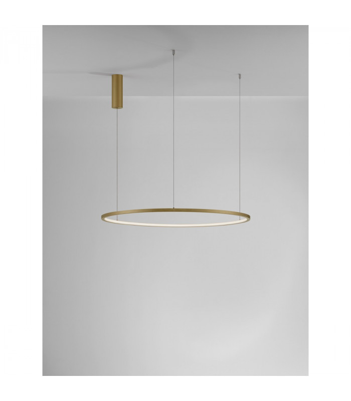 Tarquin Integrated LED Pendant Ceiling Light Brushed Gold Aluminium LED 48W 2592Lm 3000K-4