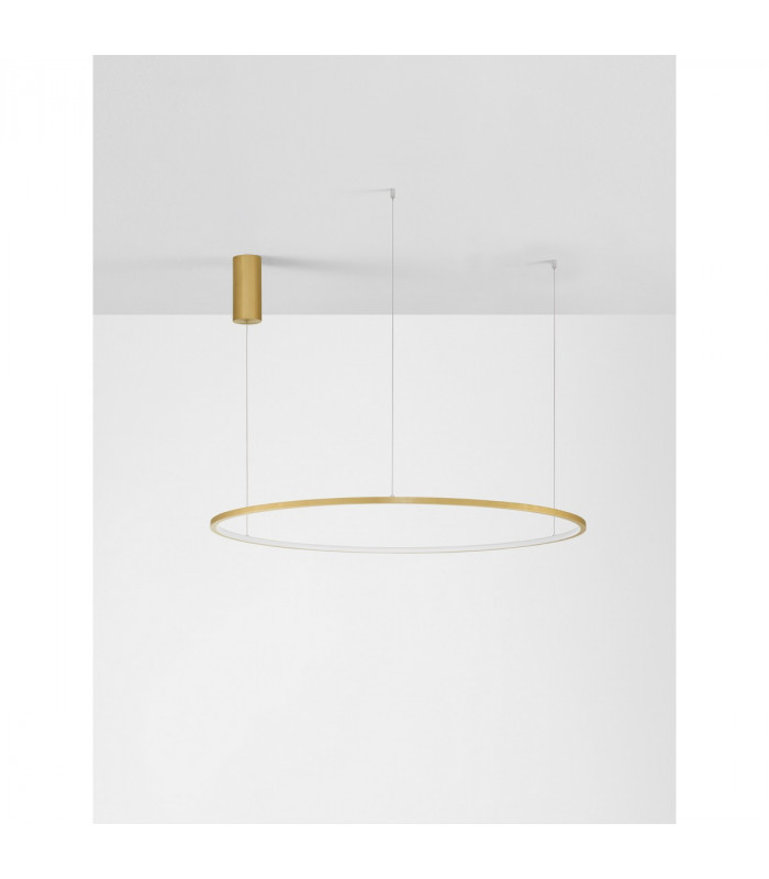Tarquin Integrated LED Pendant Ceiling Light Brushed Gold Aluminium LED 58W 3132Lm 3000K-3