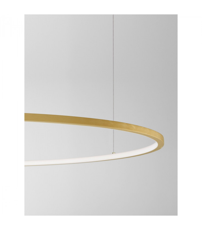 Tarquin Integrated LED Pendant Ceiling Light Brushed Gold Aluminium LED 58W 3132Lm 3000K-4