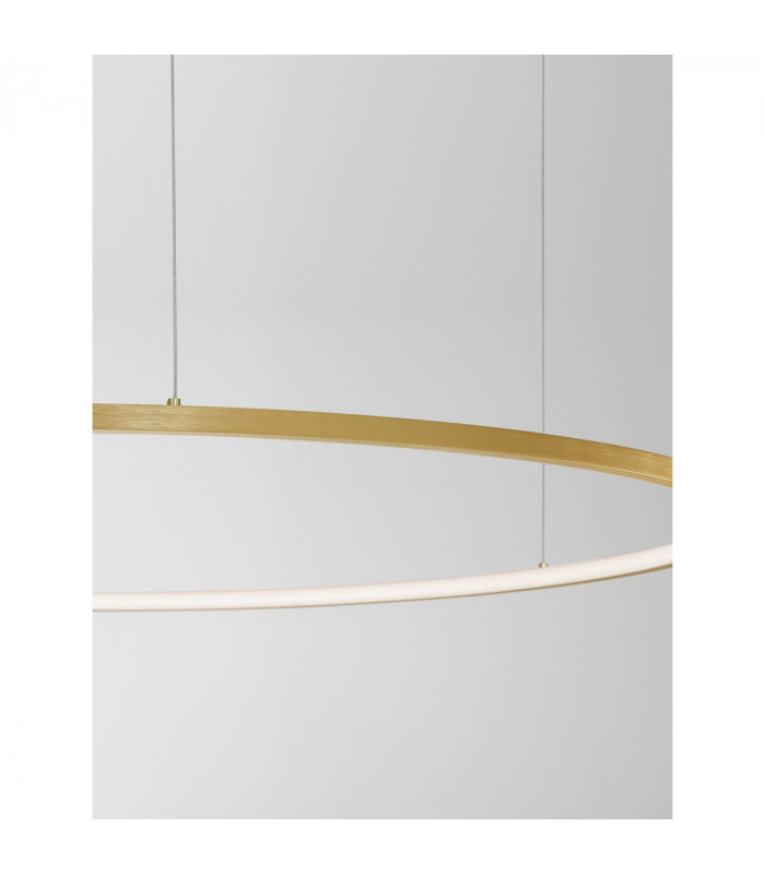 Tarquin Integrated LED Pendant Ceiling Light Brushed Gold Aluminium LED 58W 3132Lm 3000K-5