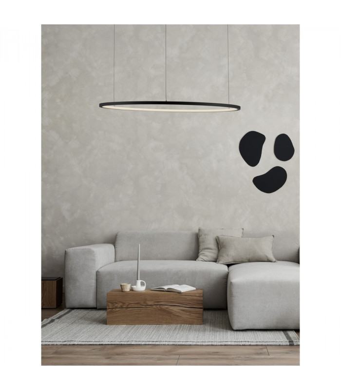 Tarquin Integrated LED Pendant Ceiling Light Sandy Black Aluminium LED 48W 2592Lm 3000K-2