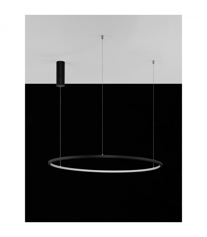 Tarquin Integrated LED Pendant Ceiling Light Sandy Black Aluminium LED 48W 2592Lm 3000K-5