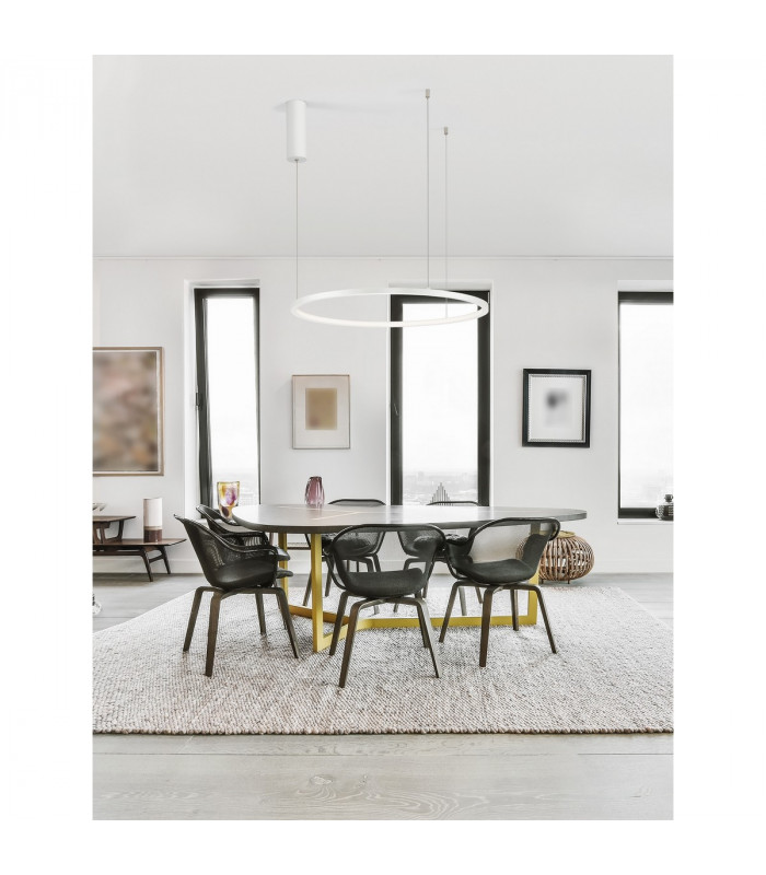 Tarquin Integrated LED Pendant Ceiling Light Sandy White Aluminium LED 36W 1980Lm 3000K-2