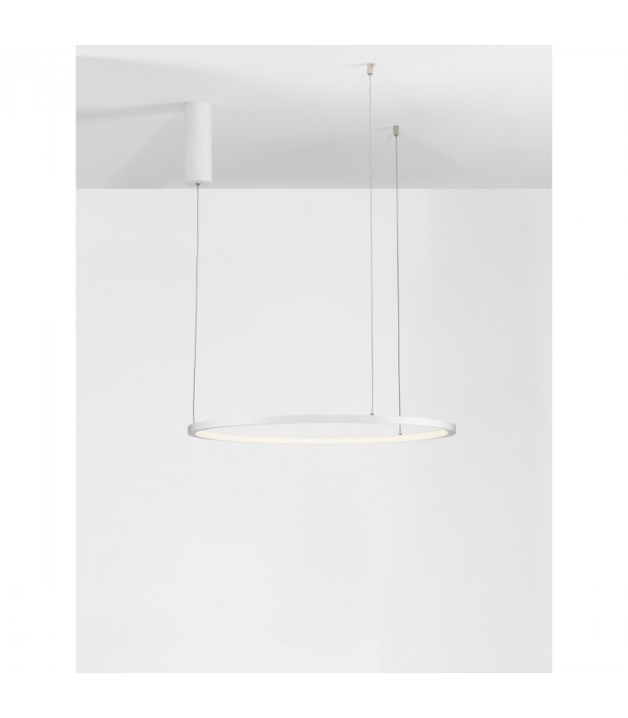 Tarquin Integrated LED Pendant Ceiling Light Sandy White Aluminium LED 36W 1980Lm 3000K-4
