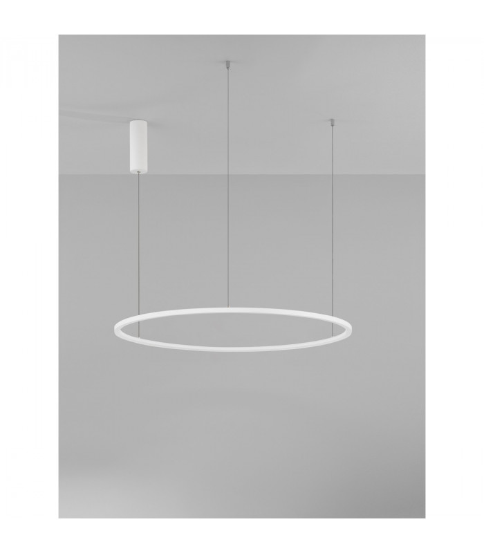 Tarquin Integrated LED Pendant Ceiling Light Sandy White Aluminium LED 48W 2592Lm 3000K-4