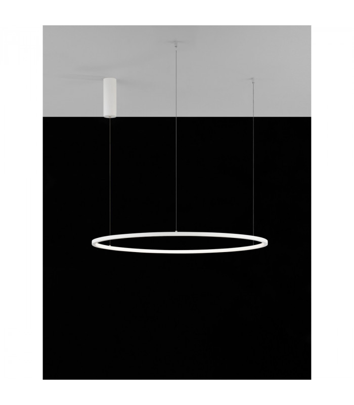 Tarquin Integrated LED Pendant Ceiling Light Sandy White Aluminium LED 48W 2592Lm 3000K-5