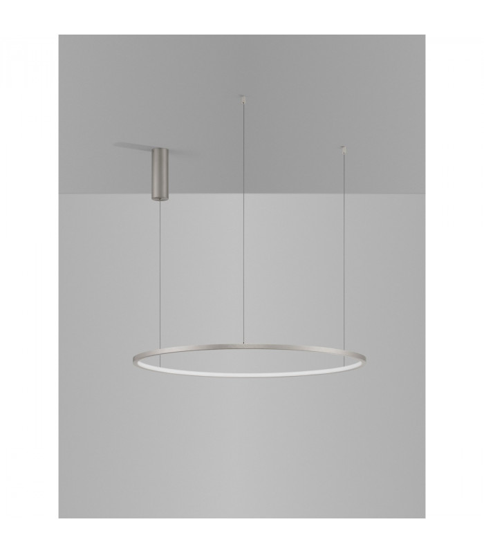 Tarquin Integrated LED Pendant Ceiling Light Champagne Silver Aluminium LED 48W 2592Lm 3000K-4