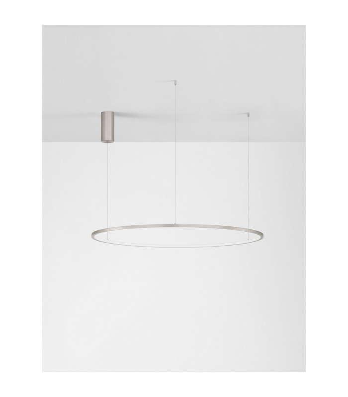 Tarquin Integrated LED Pendant Ceiling Light Champagne Silver Aluminium LED 58W 3132Lm 3000K-3