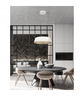 Alba Integrated LED Pendant Ceiling Light Sandy White Aluminium Outside Champaign Gold Inside LED 40W 1645Lm 3000K-2
