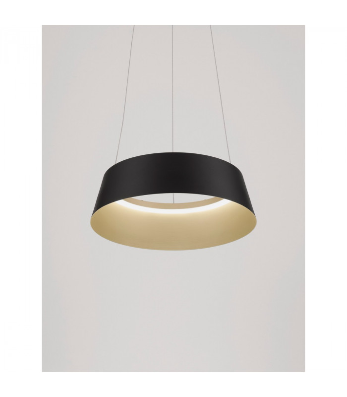 Alba Integrated LED Pendant Ceiling Light Sandy Black Aluminium Outside Champaign Gold Inside LED 40W 1655Lm 3000K-1